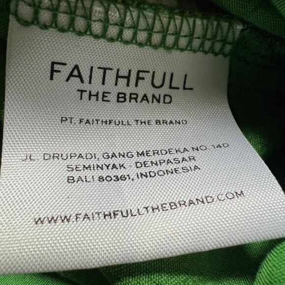 Faithfull The Brand Size L Green Floral Elsa Tie Shoulder Wide Leg Jumpsuit - Picture 9 of 16